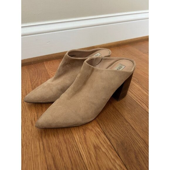 Steve Madden Tan Beige Suede Heel Point Toe Mule Women’s Size 7.5 - Picture 1 of 8